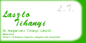laszlo tihanyi business card