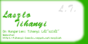 laszlo tihanyi business card